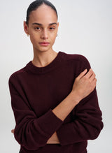 Charles Cashmere Crew Neck Sweater - Dark Malbec