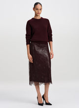 Charles Cashmere Crew Neck Sweater - Dark Malbec