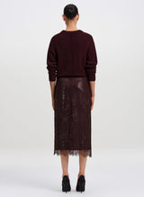 Charles Cashmere Crew Neck Sweater - Dark Malbec