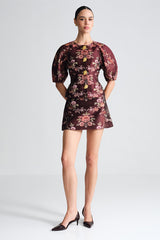 Chrissy Skirt - Trellis Jacquard Maroon