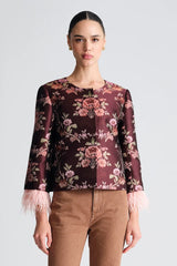 Julio Jacket - Trellis Jacquard Maroon
