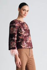 Julio Jacket - Trellis Jacquard Maroon