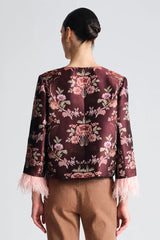 Julio Jacket - Trellis Jacquard Maroon