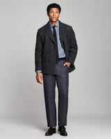 Billy Reid Boiled Wool Bond Peacoat - Charcoal Heather