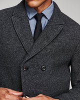 Billy Reid Boiled Wool Bond Peacoat - Charcoal Heather