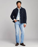 Billy Reid Onion Quilted Plaid Theo Shirt Jacket - Navy Multi