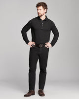 Long-Sleeve Herringbone Polo