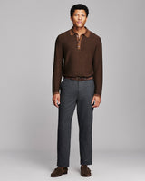 Long-Sleeve Step Jacquard Sweater Polo - Oak Hall