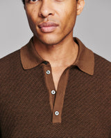 Long-Sleeve Step Jacquard Sweater Polo - Oak Hall