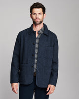 Billy Reid Colbert Herringbone Chore Coat - Navy
