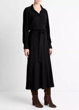 L/S Collar Stand Shirt Dress