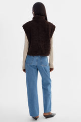 Dua Reversible Sherpa Vest - Dark Brown
