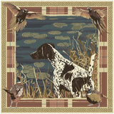 Double-Sided Silk Scarf - Navy & Wine Pheasant Watch