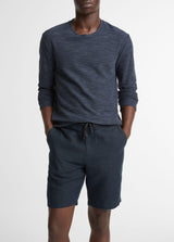 Linen Double Knit L/S Crew - Oak Hall