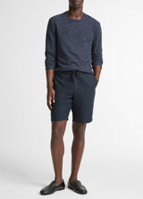 Linen Double Knit L/S Crew - Oak Hall