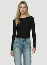 Soft Touch Long Sleeve Crewneck T-Shirt - Noir