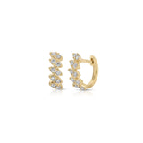Full Cut Diamond Marquise Huggie Earrings