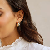 Reversible Diamond & Turquoise Mini Huggie Earring - Single - Oak Hall