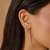 Gold & Diamond Evil Eye Protection Stud Earring - Single - Oak Hall