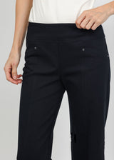Elliott Lauren Control Stretch Wide Leg Pant with Grommets - Black