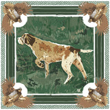 Double-Sided Silk Scarf - Green Pointing Strong