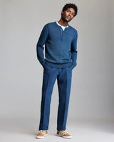 Garment-Dyed Henley Sweater - Oak Hall
