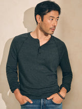 Long Sleeve Cloud Henley - Charcoal Heather