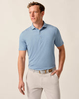 Lyndonn Striped Performance Jersey Polo - Kona Lake