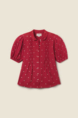 Nadine Blouse - Berry Dot