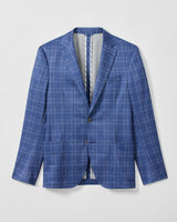 Donington Plaid Knit Sport Coat - Lapis