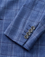 Donington Plaid Knit Sport Coat - Lapis