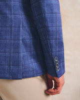 Donington Plaid Knit Sport Coat - Lapis