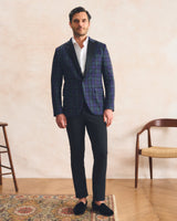 Del Mar Plaid Knit Sport Coat - Black