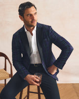 Del Mar Plaid Knit Sport Coat - Black