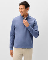 Rockwells Diamond-Quilted Henley Pullover - Laguna Blue