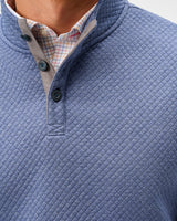 Rockwells Diamond-Quilted Henley Pullover - Laguna Blue