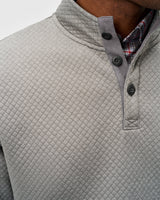 Rockwells Diamond-Quilted Henley Pullover - Smoke