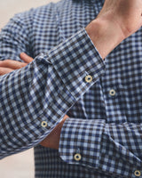 Top Shelf Cotton Button Down Shirt - Amalfi Gingham - Lake