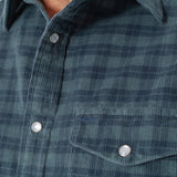 Criquet Corduroy Pearl Snap - Slate Check