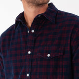 Criquet Corduroy Pearl Snap - Navy Check