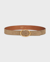 TWP Wide Suede Belt - Petrified Oak