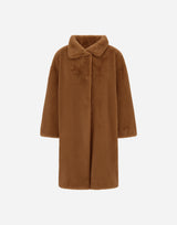 Herno Faux Fur Stand Collar Coat - Camel