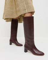 Gia Tall Mid-Heel Boot With Almond Toe - Oak Hall