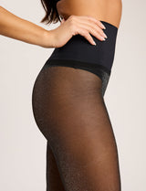 Commando Glitter Sheer Tights - Black Sparkle