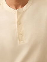 Faherty Long Sleeve Waffle Henley - Snow