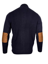 Duchally Waffle Stitch Cardigan - Navy