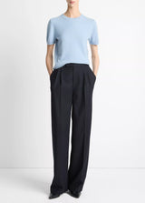 Mid Rise Pleated Wide Leg Trouser - Oak Hall