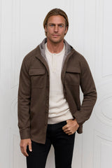The Barrett Hooded Shirt Jacket - Acorn