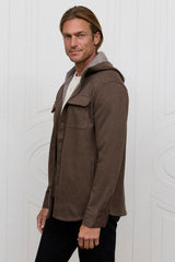 The Barrett Hooded Shirt Jacket - Acorn