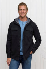 The Barrett Hooded Shirt Jacket - Black